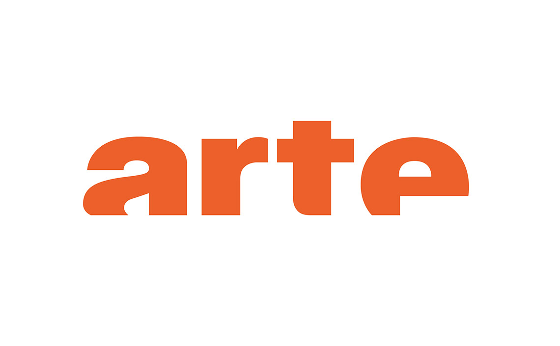 Fernsehsenderlogo von ARTE, einem europ�ischen Kultur-und Kunstfernsehsender.